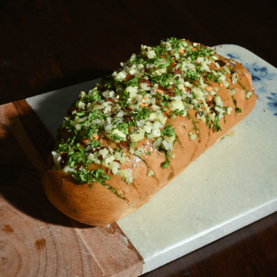 Pesto Pull Apart Garlic Bread